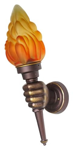 Applique Murale Torche Créative - Luminaire Murale Néoclassique avec Flamme, Design Unique | Applique en Métal Vieilli, Torche Murale pour Salon, Restaurant, Extérieur Jardin