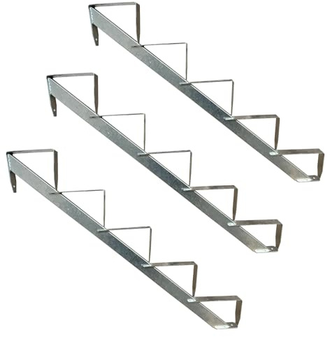3 x trappstolpar trätrappor trappstång trappram 5 steg höjd 91 cm galvaniserad