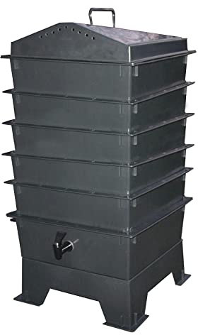 Worm Farm Compost Bin Worm Compostador de gusanos – Eficiente y fácil de usar flujo continuo a través de Vermi compostador para fundición de gusanos – Máquina de té de gusanos para uso en interiores y