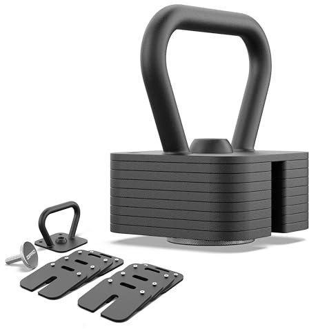 ZIPRO Kettlebell Square regolabile fino a 19 kg, per allenamento di forza, fitness, allenamento a casa