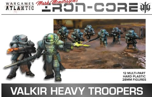 Wargames Atlantic Age 14+, Iron Core, Valkir Heavy Troopers, 12 x 28 mm minifigurer av hårdplast