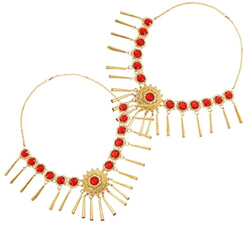 FRCOLOR 2pièces Chaîne De Tête Strass Collier De Danse Léger Accessoire De Coiffure Décoratif Pour Soirée Résistant Et Confortable