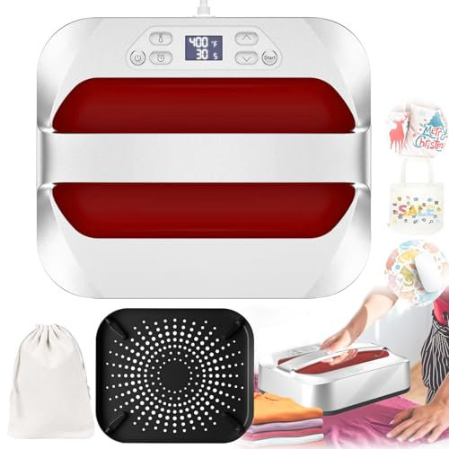 Plotter Con Pressa Transfer, 9X9 Pollici (30cmx25cm) Plotter Con Pressa A Caldo Plotter Per Magliette Macchina Da Stampa Con Timer Riscaldamento Rapido Spegnimento Automatico Per Borse Abbigliamento