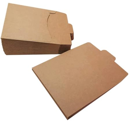 DEARMAMY Bolsas de Papel Kraft Marrón para CD 50 Unidades Pack Multifunción Sobres para Archivos Documentos Tarjetas Decoración Uso Hogar Oficina