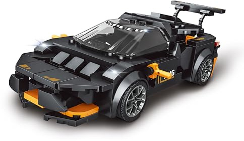Teorema Giocattoli, Macchina da Costruire, 359 Pezzi Set di Costruzioni Auto Sportiva Nera, Gioco STEM per Bambini 5+ Anni con Mattoncini Compatibili, Idea Regalo Creativa