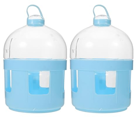 PRETYZOOM Bebedero para Palomas 2l Transparente 2 Piezas para Jaulas, Accesorio Abs Resistente para Suministros de Agua y Alimentación de Aves, Adecuado para Palomas Mensajeras Carreras
