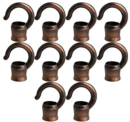BQLZR Gancio da soffitto in lega di zinco bronzo vintage filettatura M10 supporto per lampadario a sospensione lampada a sospensione accessorio fai da te confezione da 10
