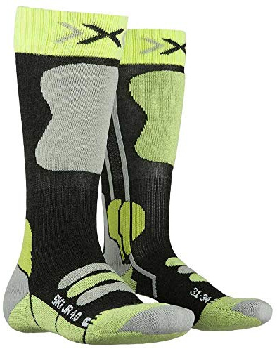 X-Socks Ski Jr 4.0 Kinder-Skisocken Grau Grösse 31-34