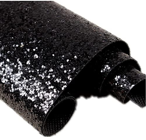 DHHOUSE Schwarze dicke Glitzertapete, selbstklebende Glitzertapete für Wände