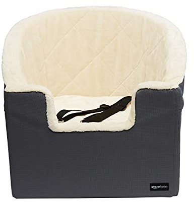 Amazon Basics Erhöhter Auto-Schalensitz für Haustiere, Klein, grau, 45,7 x 45,7 x 40,6 cm