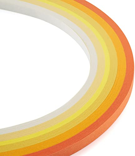 Craftdady 1 200 remsor Quilling pappersremsor 530 x 5 mm gradvis gul för gör-det-själv handgjorda hantverk festdekoration