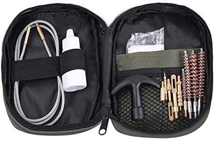 Waffenreinigungsset Universal 5.56MM 7.62MM .17.22.270.30 Kaliber für Kurzwaffen Gewehr Schrotflintenpistole mit Flexibler Stange, Jagdwaffenzubehör Waffenrohrreinigungswerkzeug