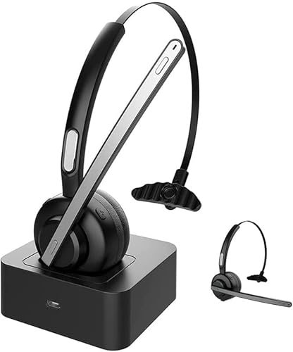 AeeYui Auricular Bluetooth Auriculares Inalámbricos con Micrófonos Cancelación de Ruido Sonido Estéreo Claro (Manos Libres, Servicio Telefónico, Oficina)