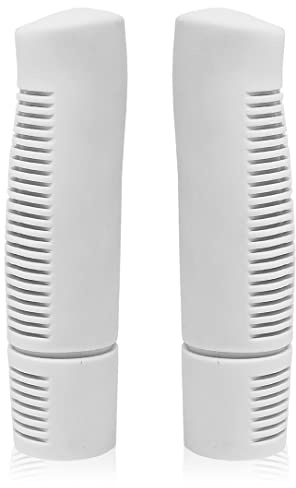 IBK Coppia manopole Bici City Olanda Classiche Marrone Cuoio Bianche Panna Bicicletta Impugnatura Manubrio Antiscivolo Manico Bike Graziella Grip Unisex (Bianco)