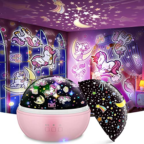 EUCOCO Einhorn Sternenhimmel Projektor Kinder, Einhorn Geschenke für Mädchen 3-8 Jahre Nachtlicht Kinder, Spielzeug Geschenk Mädchen 3 4 5 6 7 8 Jahre Weihnachten Geschenke