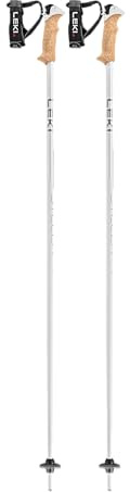LEKI Bâtons de ski Stella S en aluminium léger pour femme - Blanc/argenté/or blanc - 105 cm