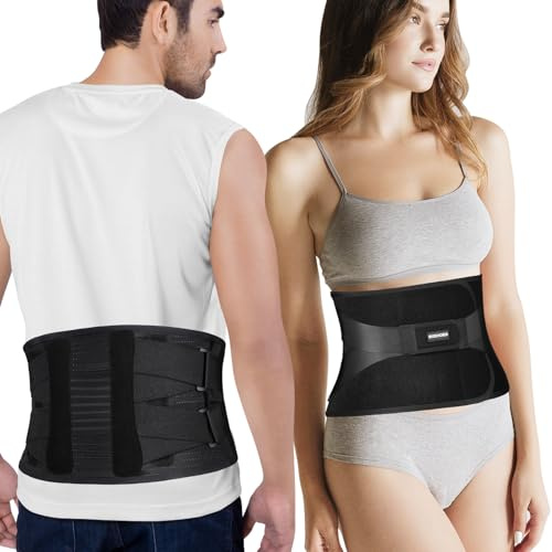 Boenoea Ceinture Lombaire support lombaire, ajustement Ceinture Lombaire de Maintien pour soulager les douleurs lombaire pour les Hommes Femme