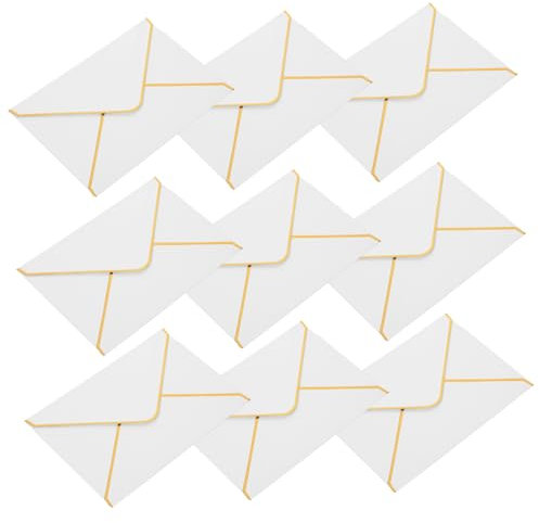 50 Stück Umschlag Mit Goldschnitt Umschläge Mit Goldenem Rand Umschläge Für Geschenkkarten Briefumschläge Leere Umschläge Geschäftsumschläge Einladung Postkarte Weiß Papier