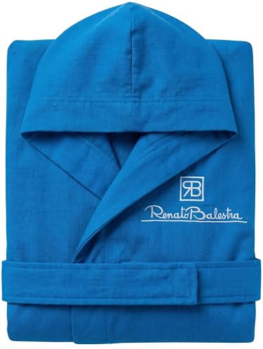 o-day Renato Balestra Accappatoio Microfibra Uomo Donna Salvaspazio Unisex con Cappuccio Tasche e Cintura Leggero Morbido