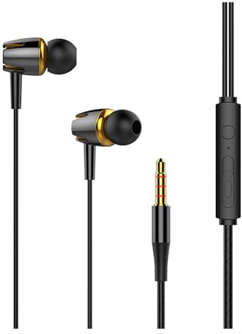 Auriculares con cable – Auriculares con cable duales de diafragma sin sonido envolvente | Auriculares con cable con cancelación de ruido, sombrero de silicona agradable a la piel, brilla en la