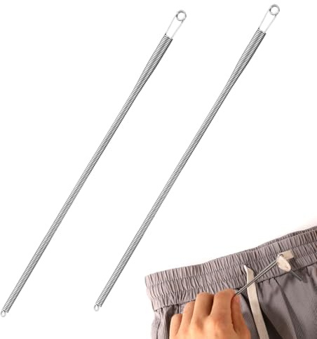 2uds Enhebrar Cordón, Herramienta para Enhebrar Cordones con Resorte de Metal Enhebrador de Cuerda de Repuesto Fácil y Flexible y Elástico para Sudaderas Pantalones Chaquetas