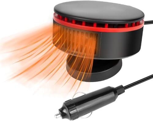 Mupkvy 12V Autoheizung, Tragbare Autoheizung Heizlüfter mit 2 in 1 Heizung und Kühlung, Auto Windschutzscheibe Entfroster Demister Schnelleheizung, die in Zigarettenanzünder Steckt Zusatzheizung