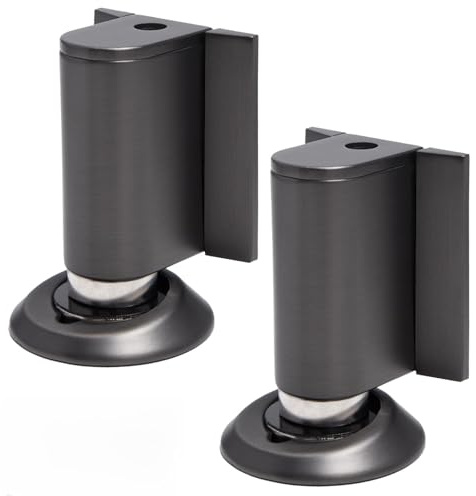 Neikafan 2 Pezzi Fermaporta Magnetico da Muro Adesivo Fermaporta da Pavimento Magnetico in Metallo con Adesivo e Viti Forte Fermaport Magnetic Invisibile da Muro Adesive