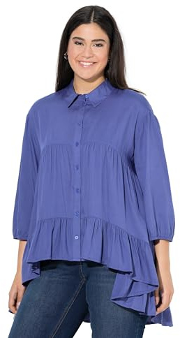 Ulla Popken Camicette a Tunica da Donna con Colletto, Lavanda, 48/50 IT