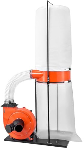 VEVOR Absauganlage, 1868,91 m³/h 2,5 Mikron Staubsammler, 1,5 PS Sägemehlsammelsystem mit 132,5 L Staubsammelbeutel und 159 L Filterbeutel, Späneabsauganlage, ideal für Späneabsaugung