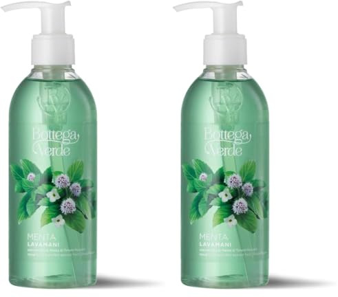 Bottega Verde - Menta, Lavamani, 250 ml, con Estratti di Menta Piperita e Basilico, Detergente e Rinfrescante, Formula Delicata, Ideale per Lavaggi Frequenti, per Tutti i Tipi di Pelle