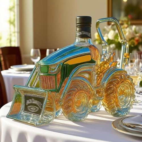 300 ml whiskykaraff skulptur staty - 3D-traktorformad whiskyflaska och vinskulptur, glas whiskykaraff för bil, kreativa vinförvaringsbehållare(#4)