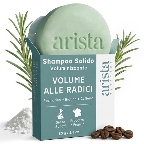 Arista Biotin & Rosmarin Festes Shampoo für feines Haar, Stärkendes Rosmarin Volumen Shampoo, Sorgt für Fülle und Schwung, Ohne Parabene, Sulfate und Silikone (80 g)