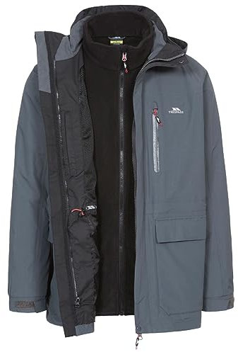 Trespass Edgewater II Giacca impermeabile 3 in 1 con interno in pile rimovibile