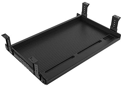 FRMSAET Office Supplies Holder Furniture Accessories Computer Keyboard Drawer Tray Under Desk Multipurpose Tray - Used to Store Your Tools, Pencil, Eraser. (Large,Black)