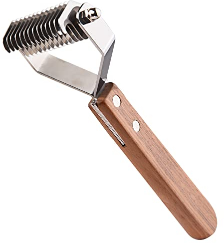 onebarleycorn Coat King der Trimmstriegel , Hundebürste und Katzenbürste Unterwolle Trimmmesser Unterfellbürste hund Bürste für Hunde und Katzen 14 Klingen (S:184*62mm)