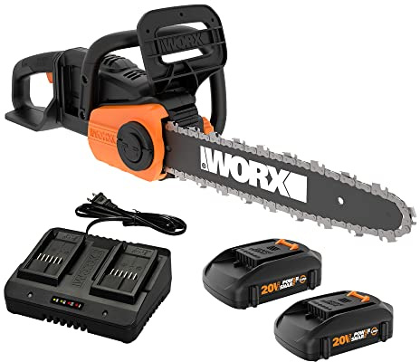 Worx 40V 14 Cordless Chainsaw Power Share with Auto-Tension - WG384 (Batteries & Charger Included)