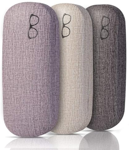 RayLove 3-Pack Hard Shell Eyeglasses Case Large Reading Glasses Hard Case