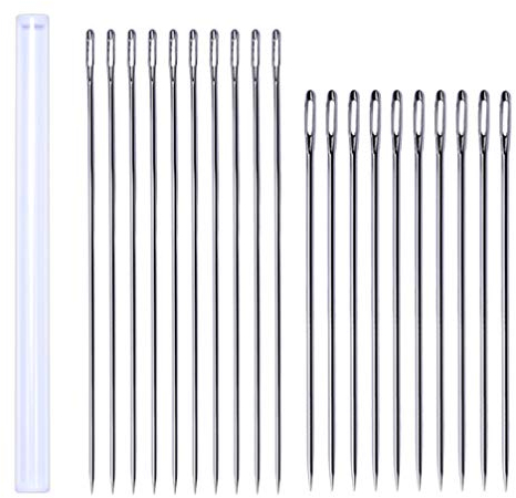 Milisten Milisten Lange Nadeln mit Großem Auge Gut zum Nähen von Lederarbeiten Garnnadeln für Die Puppenherstellung Suppleis mit Aufbewahrungsflasche