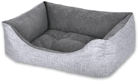 MERCURY TEXTIL- Sofá, Cesta,Cama Comoda para Perros,Gatos y Mascotas, con Relleno de Fibras Super Suave,Resistente al Desgaste y Duradero (Grande, Gris)