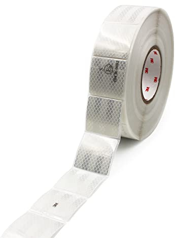 Finest Folia 3M Diamond Grade 997S - Segnalatore segmentato per teloni per camion, rimorchi, pellicola riflettente 52 mm (8 metri, bianco)