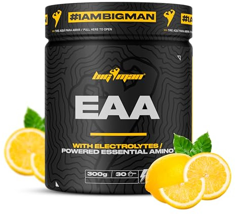 BigMan | EAA + Electrolytes (Limon) 300Gr | Amonoacidos Essenciales | Recuperación Muscular | Deportes Resistencia | Fuerza | Isotonico
