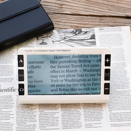 ExoticaBlend Videoingranditore Digitale Portatile Lente di ingrandimento per ipovedenti da 7 Pollici, ausilio visivo per Lettura con 2X-32X Volte Zoom, 19 Tipi di modalità Colore Video Diverse