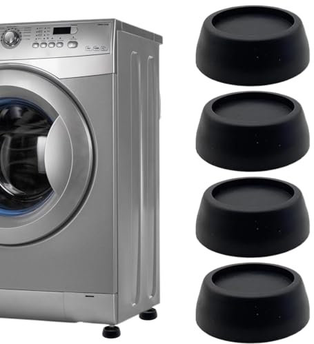 4 Pcs Anti-Vibration Pieds pour Machine à Laver, Noir Tapis Anti-vibration pour Machine à Laver, Patins Anti-vibrations Supports en Caoutchouc pour Sèche-Linge et Lave-linge,pour Machines à Laver