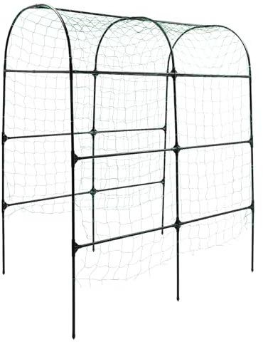 Arco de jardín de metal de 90,55 pulgadas – ayuda para plantas trepadoras, arco de rosas, enrejado para jardín, verduras, frutas, flores, arco de jardín estable para bodas y fiestas