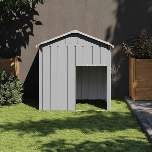 Genérico Caseta Perros tejado Acero galvanizado Gris Claro 117x103x123cm,Producto para Mascotas y Animales,Productos para Mascotas,Productos para Perros,Casetas para Perros,Gris,17.3 kg,172350