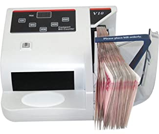 Macchina per contare i soldi, V10 portatili portatili in denaro Note euro Conteggio macchina bancenote false rilevamento contatore di denaro