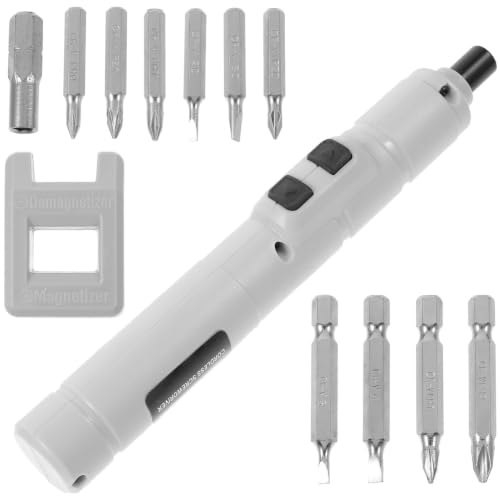Tournevis Électrique Mini sans Fil Rechargeable 1100mah Stylo | 10 Embouts Inclus, Charge Usb, Plastique et Acier Allié, Lot de 1 Set de Set de Set pour Vissage et Dévissage