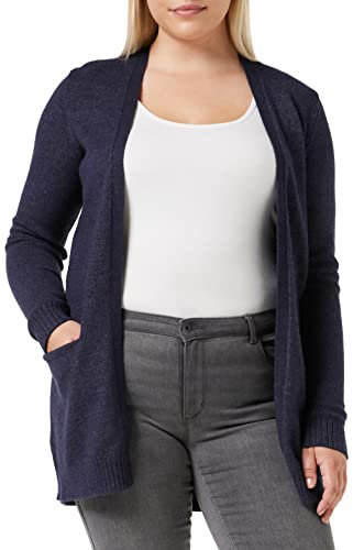 Vila Clothes Damen VIRIL L/S Open Knit Cardigan-NOOS Strickjacke, Total Eclipse (Melange), X-Small (Herstellergröße: XS)