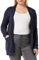 Vila Clothes Damen VIRIL L/S Open Knit Cardigan-NOOS Strickjacke, Total Eclipse (Melange), X-Small (Herstellergröße: XS)