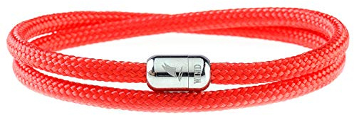 Wind Passion Bracelet Rouge Aimanté Magnétique Tressé Corde pour Homme et Femme, Taille Medium